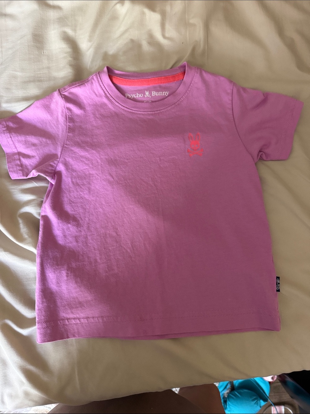 Psycho Bunny Kids Short Sleeve Tee Pink with Neon Pink Logo